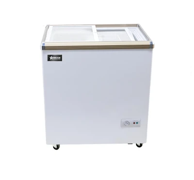Omcan USA 45291 29" W White Aluminum Flat Glass Ice Cream Freezer