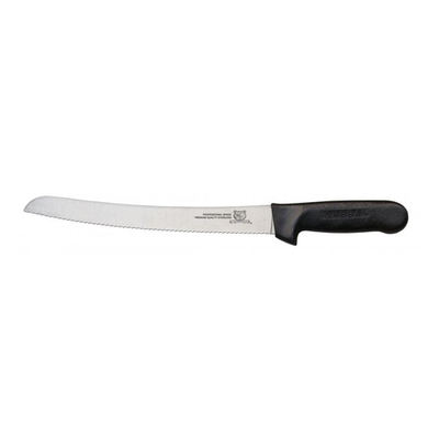 Omcan USA 12821 10&quot; Black Handle Curved Blade Slicing Knife