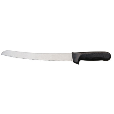 Omcan USA 12821 10" Black Handle Curved Blade Slicing Knife
