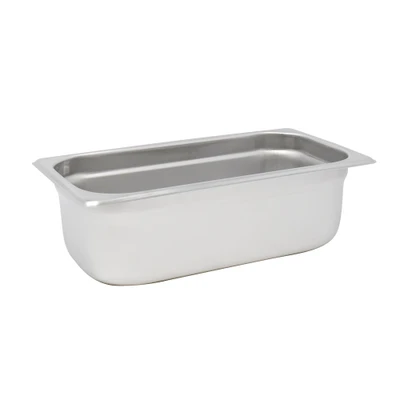 Omcan USA 80268 4" Deep Stainless Steel Solid 0.33 Size Steam Table Pan