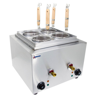 Omcan USA 43559 1.59 Gal. Stainless Steel Double Tank Electric Pasta Cooker