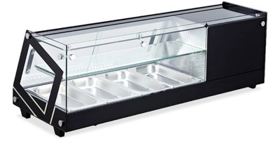 Omcan USA 43492 44.5" W Black Countertop Refrigerated Sushi Display Case - 110 Volts