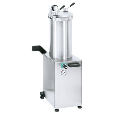 Omcan USA 45959 48 Lbs. Aluminum Lid and Piston Automatic Vertical Hydraulic Sausage Stuffer - 220 Volts