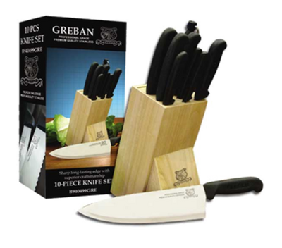 Omcan USA 12887 10 Piece Knife or Block Set