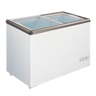 Omcan USA 45293 45.7" W White Aluminum Flat Glass Ice Cream Freezer