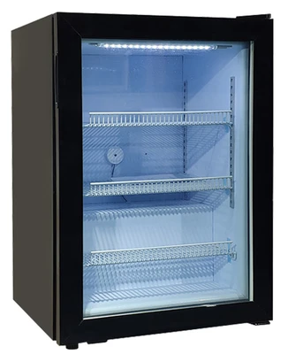 Omcan USA 47239 3.5 Cu. Ft. Black Metal Plate 1 Hinged Door Reach-In Countertop Freezer Display - 110 Volts
