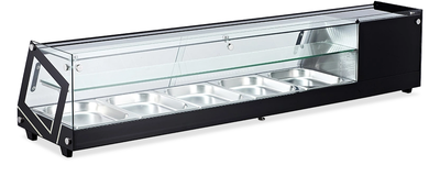 Omcan USA 44394 58.4" W Black Finish Countertop Sushi Display Case - 110 Volts
