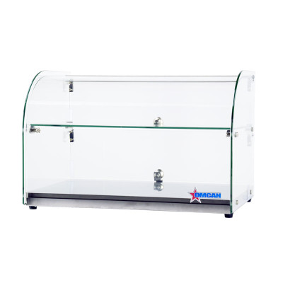 Omcan USA 44372 21.8" W x 14.8" D x 14.8" H Curved Front Glass and Stainless Steel Countertop Display Case