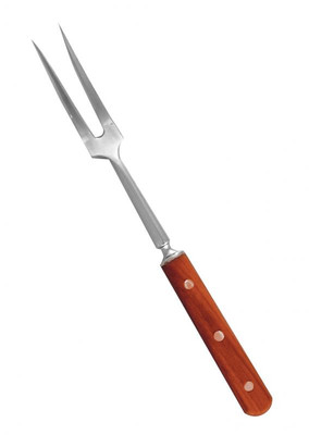 Omcan USA 14145 12.5" Stainless Steel Blade Wood Handle Fork