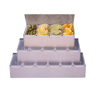 American Metalcraft CD5 14.75&quot; L x 5.75&quot; W x 3.5&quot; H Stainless Steel Bar Condiment Dispenser