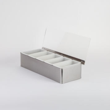 American Metalcraft CD5 14.75" L x 5.75" W x 3.5" H Stainless Steel Bar Condiment Dispenser
