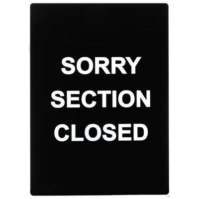 Winco SGN-804 8-1/2"W x 11-1/2"H Black Informational Sign
