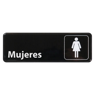 Winco SGN-369 9"W x 3"H Black Information Sign