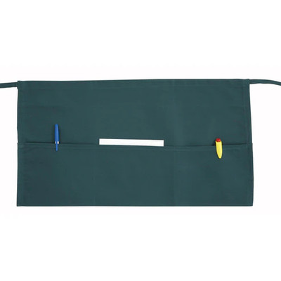 Winco WA-1221G 3 Pockets Green Cotton and Poly Blend Waist Apron
