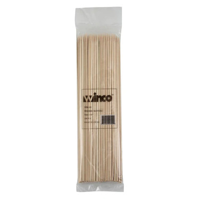 Winco WSK-10 10" Bamboo Skewers (100 Pieces Per Bag)