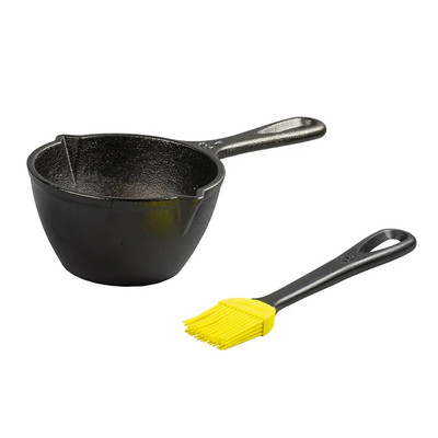 Lodge LMPB21 20 Oz. Cast Iron with Silicon Basting Brush Melting Pot (3 Each per Case)