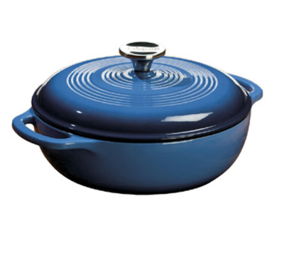 Lodge® EC7D33 Blue 7.5 Quart Cast Iron Dutch Oven with Lid