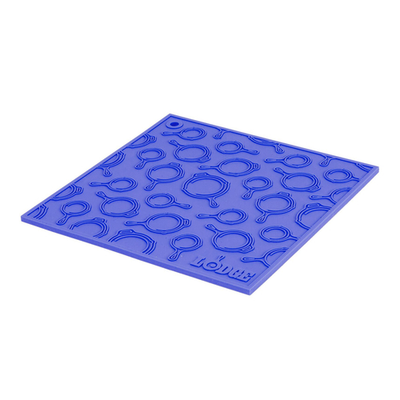 Lodge AS7SKT31 7" W x 7" D Blue Silicone Square Trivet (12 Each per Case)