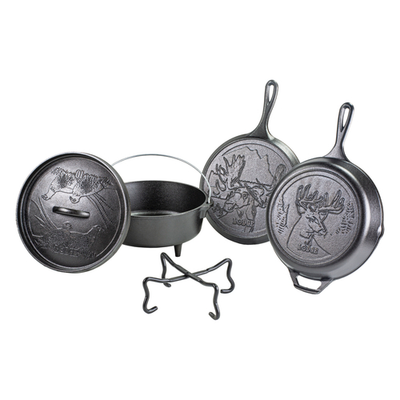 Lodge L5WLSETA 5-Piece Seasoned with Oil Cast Iron Wild Life Series Cookware Set (1 Set)