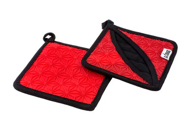 Lodge ASFPH41 5" Red Silicone Square Heat Protection Pot Holder (6 Each per Case)