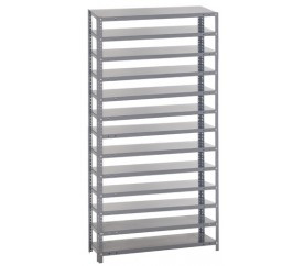 Quantum 1275-000 12" D x 36" L x 75" H Galvanized Steel Finish Heavy Duty Shelving Unit