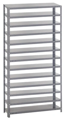Quantum 1275-000 12" D x 36" L x 75" H Galvanized Steel Finish Heavy Duty Shelving Unit