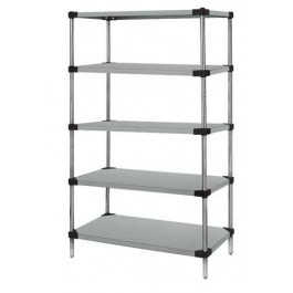 Quantum WRS5-54-1436SS 36" W x 14" D Stainless Steel Solid Shelving Starter Kit