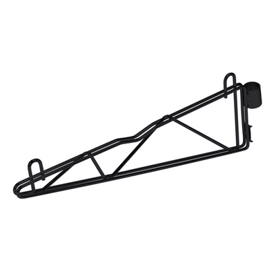 Quantum CB18BK Two 18" Black Epoxy Antimicrobial Cantilever Single Shelf Post Wall Mount