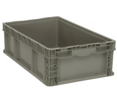 Quantum RSO2415-7 24" W x 15" D x 7.5" H Gray Polyethylene Stacker Straight Wall Container
