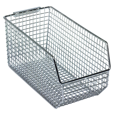 Quantum QMB530C 10.75" W x 5.5"D x 5" H Rectangular Chrome Finish Mesh Stack and Hang Bin