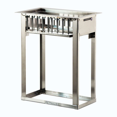 Lakeside 973 14.63" W Stainless Steel Drop-In Open Frame Tray and Glass Rack Dispenser
