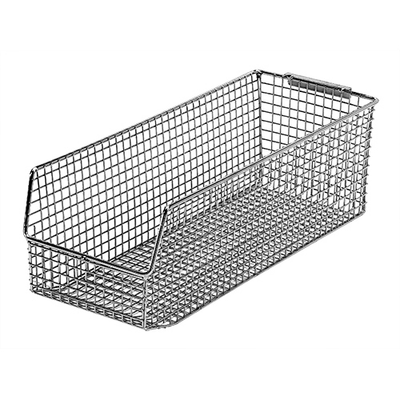 Quantum QMB534C 15" W x 6"D x 5" H Rectangular Chrome Finish Mesh Stack and Hang Bin