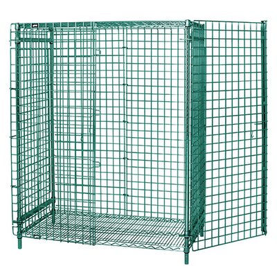 Quantum 2436-63SECP 63" H x 36" W x 24" D Green Epoxy Coated Finish Stationary Security Unit