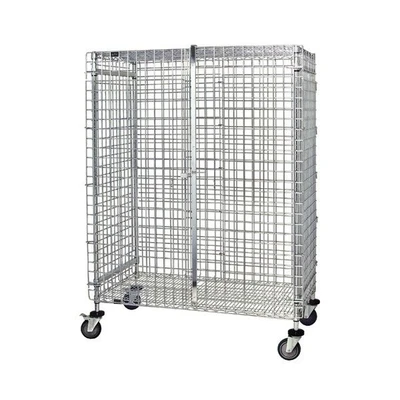 Quantum M2160-69SEC 69" H x 60" W x 21" D Chrome Finish Mobile Security Unit