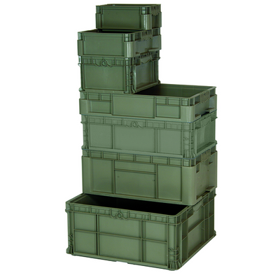 Quantum RSO1215-7 7.5" H Gray Polyethylene Stacker Straight Wall Container