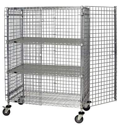 Quantum M1836-69SEC-2 69" H x 36" W x 18" D Chrome Finish Mobile Security Unit