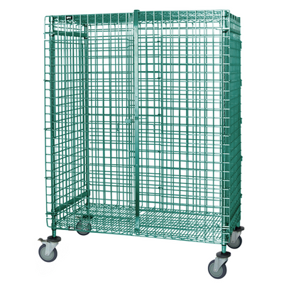 Quantum M2448-69SECP 69" H x 48" W x 24" D Green Epoxy Coated Finish Mobile Security Unit