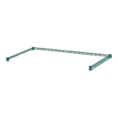 Quantum 2448FP 48" W x 24" D Green Epoxy Antimicrobial Finish 3-Sided Wire Frame