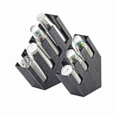 Cal-Mil 2048-3 4-1/2" W x 16-1/4" D x 16-1/4" H Black ABS-Plastic Classic Lid / Cup Organizer