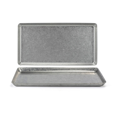 FOH DSP039ANS21 12.5" W x 8.25" D Rectangular Stainless Steel Antique Finish Mod Plate (4 Each Per Case)