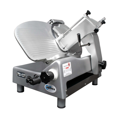 Univex 8713S Premium Series 13" Blade Gear-Driven Gravity Feed Semi-Automatic Meat Slicer - 1/2 HP
