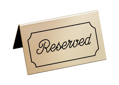 Cal-Mil 273-11 5"W Gold/Black Plastic Reserved Message Tent