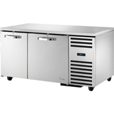 True TUC-60-32-HC~SPEC3 29.75&quot; H x 60.25&quot; W x 32.25&quot; D 2 Heavy-Duty Stainless Steel Doors Stainless Steel Interior SPEC SERIES Deep Undercounter Refrigerator - 115 Volts 1-Ph