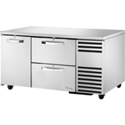 True TUC-60-32D-2-HC~SPEC3 29.75&quot; H x 60.25&quot; W x 32.25&quot; D 1 Heavy-Duty Stainless Steel Door Stainless Steel Interior SPEC SERIES Deep Undercounter Refrigerator - 115 Volts 1-Ph