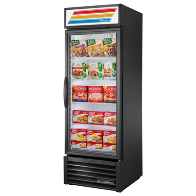 True GDM-23F-HST-HC~TSL01 27" W White Interior with Stainless Steel Floor Freezer Merchandiser with Health Safety Timer - 115 Volts
