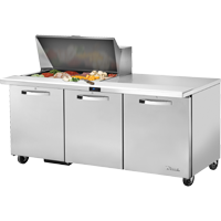 True TSSU-72-15M-B-HC~SPEC3 72.38" W Three Section SPEC SERIES® Mega Top Sandwich/Salad Unit - 115 Volts
