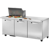 True TSSU-72-12M-B-HC~SPEC3 72.38" W Three Section SPEC SERIES® Mega Top Sandwich/Salad Unit - 115 Volts