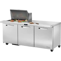 True TSSU-72-12M-B-HC~SPEC3 72.38" W Three Section SPEC SERIES® Mega Top Sandwich/Salad Unit - 115 Volts