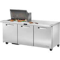 True TSSU-72-12M-B-HC~SPEC3 72.38" W Three Section SPEC SERIES® Mega Top Sandwich/Salad Unit - 115 Volts
