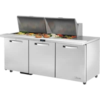 True TSSU-72-24M-B-ST-HC~SPEC3 72.38" W Three Section SPEC SERIES® Mega Top Sandwich/Salad Unit - 115 Volts